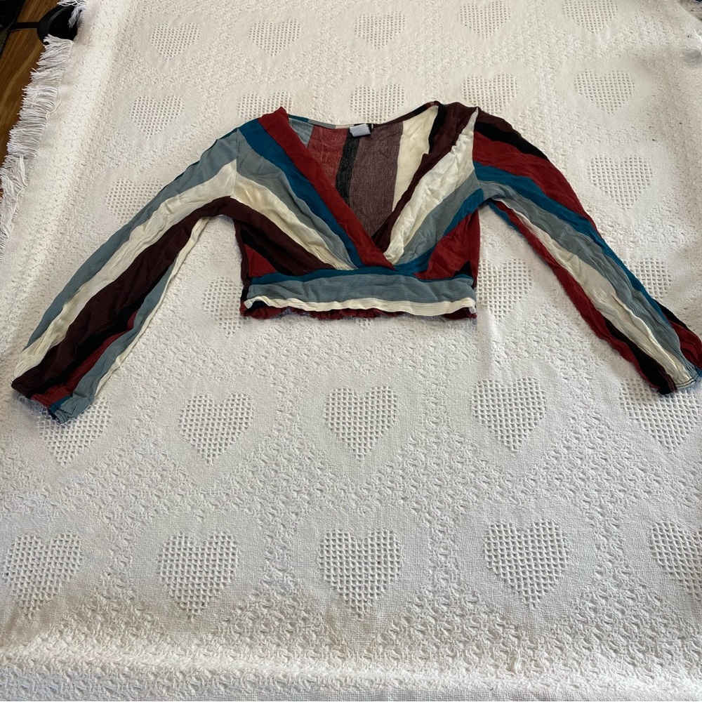 Privy Cropped Striped Shirt (S)